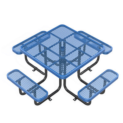 Table carrée de pique-nique avec trou pour parasol