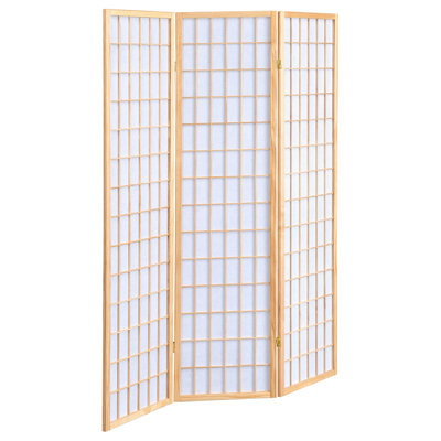 Paravent pliant Shoji à 3 panneaux naturel pour porche et bureau