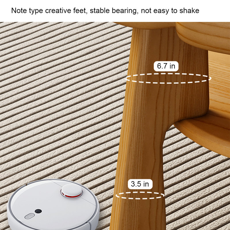 Creative round flowers solid wood coffee table, 17.7" H x 27.6" W x 27.6" D
