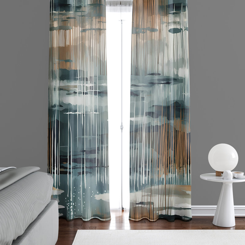 Paire de rideaux semi-transparents en polyester Gulsum, L 20 po x L 52 po