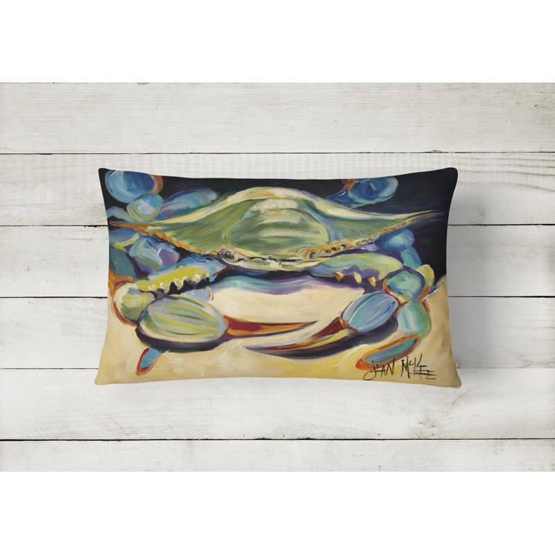 Crab Outdoor Reversible Throw Pillow
