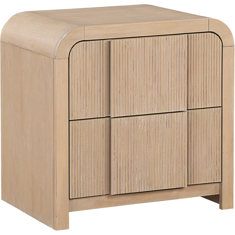 Table de chevet en bois massif Ishana, Naturel