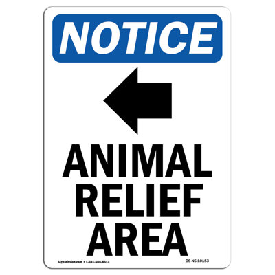 Animal Relief Area Aluminum Sign 18 x 24
