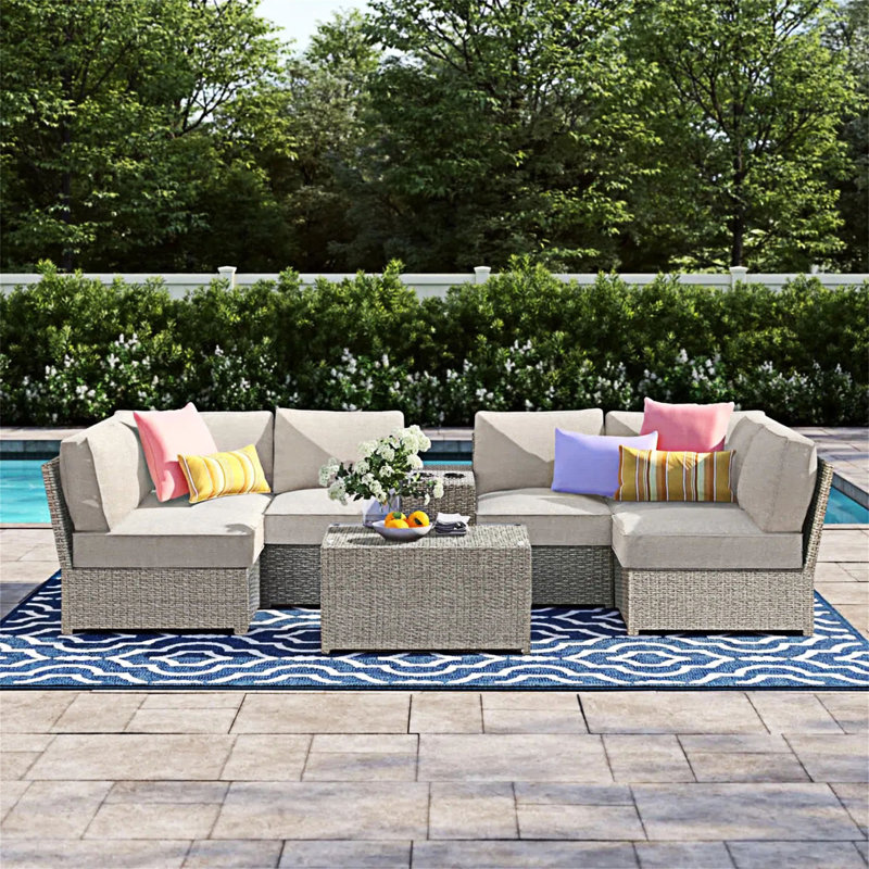 Outdoor 4-Person Sofa Seating Group – Pre-Assembled With Cushions