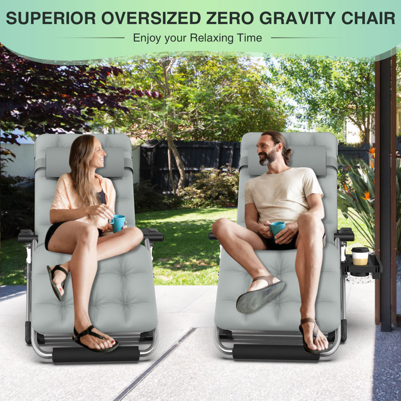 Fauteuil très grand pliable Bucero, gris