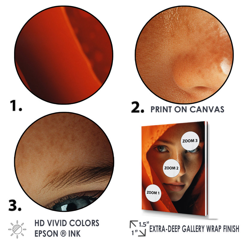 Tangerine ténacité pure femme - imprimé, Cadre flottant noir, 32" H x 24" W