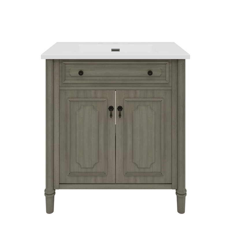 Meuble-lavabo 31 po avec lavabo, Gris antique