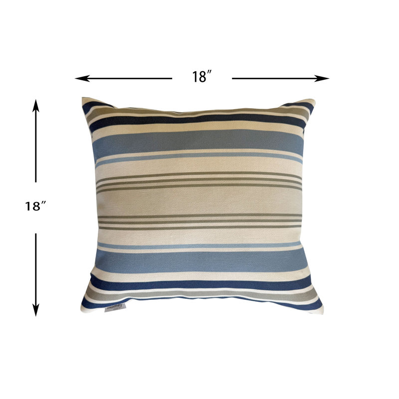 Ensemble de 2 coussins d'extérieur, Beige / bleu