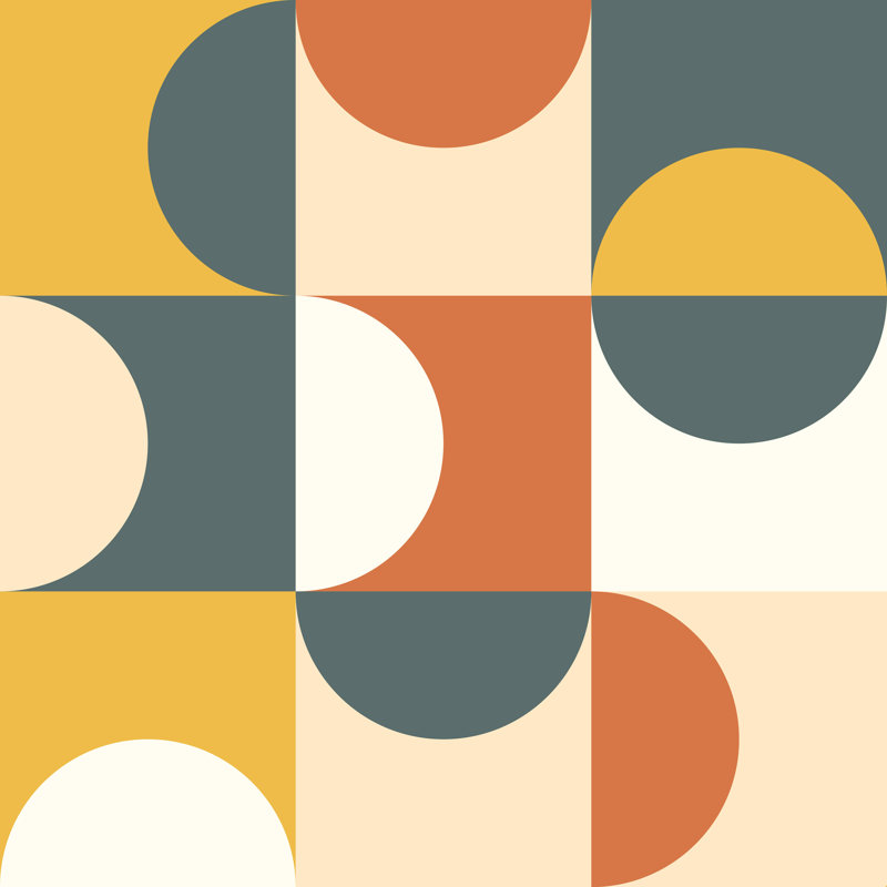 «The Old Art Studio Mid Century Modern Geometric 23» par Julie Parker, reproduction sur toile tendue, L 12 po x H 12 po