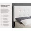 Lit plateforme tapissier réglable avec tête de lit capitonnée, base de lit moderne en lin et similicuir, blanc, simple-1754542014-1754542003