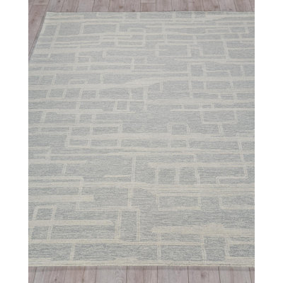 Exquisite Rugs Park City Handmade Hand-Tufted New Zealand Wool On Canvas Light Gray/Ivory Area Rug