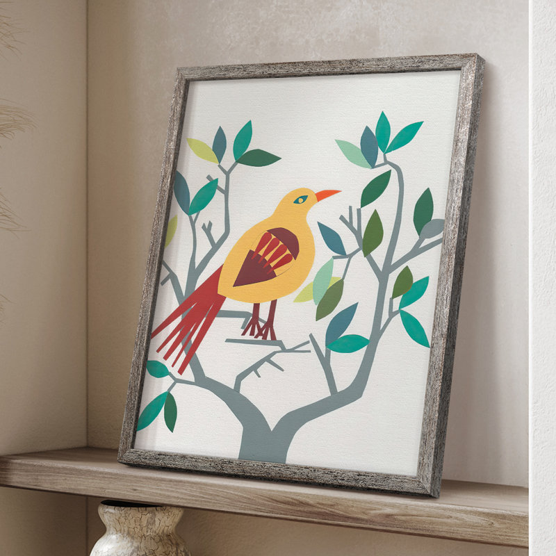 Reproduction encadrée WhittyBird III - bois massif, H 11 po x l 9 po