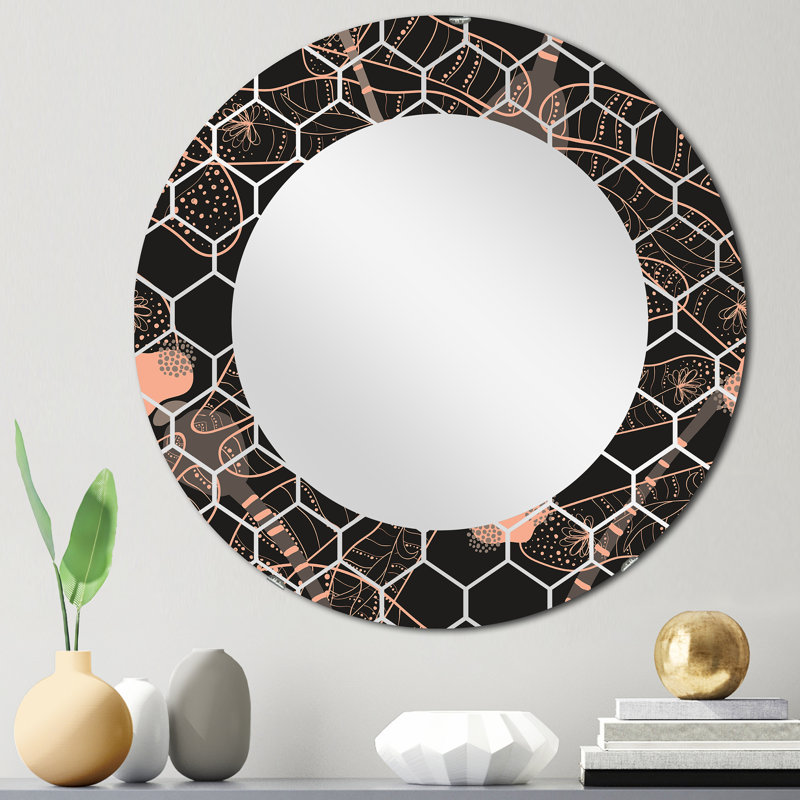 Miroir mural bohème et éclectique Folk Art, 24 po x 24 po
