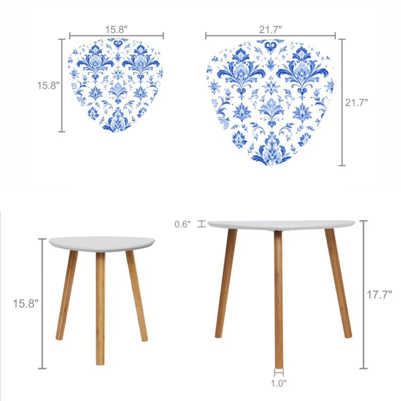 Ensemble de 2 tables basses gigognes Triangle