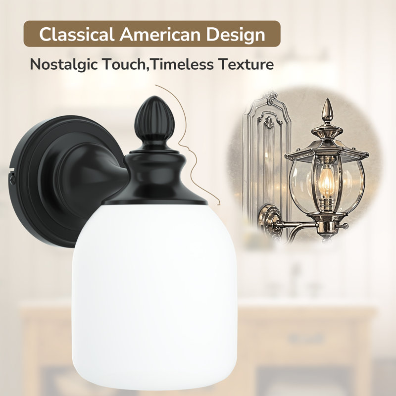 Dimmable Bathroom Vanity Light with Frosted Glass Shade