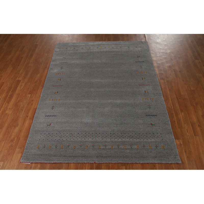 Tapis gris Gabbeh 6x8