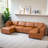Drua 6-Piece Leather Modular Sectional Sofa