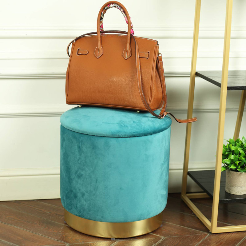 Teal Foot Stool with Storage