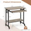 Table roulante pour ordinateur portable avec plateau à clavier coulissant et crochets-475338512