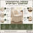 Lyra Upholstered Armless Side Wingback Dining & Vanity Chair with Hidden Metal Casters