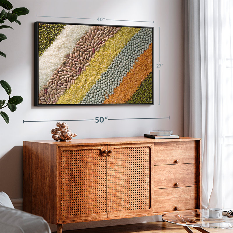 Impression sur toile de haricots secs colorés, H 27 po x l 40 po