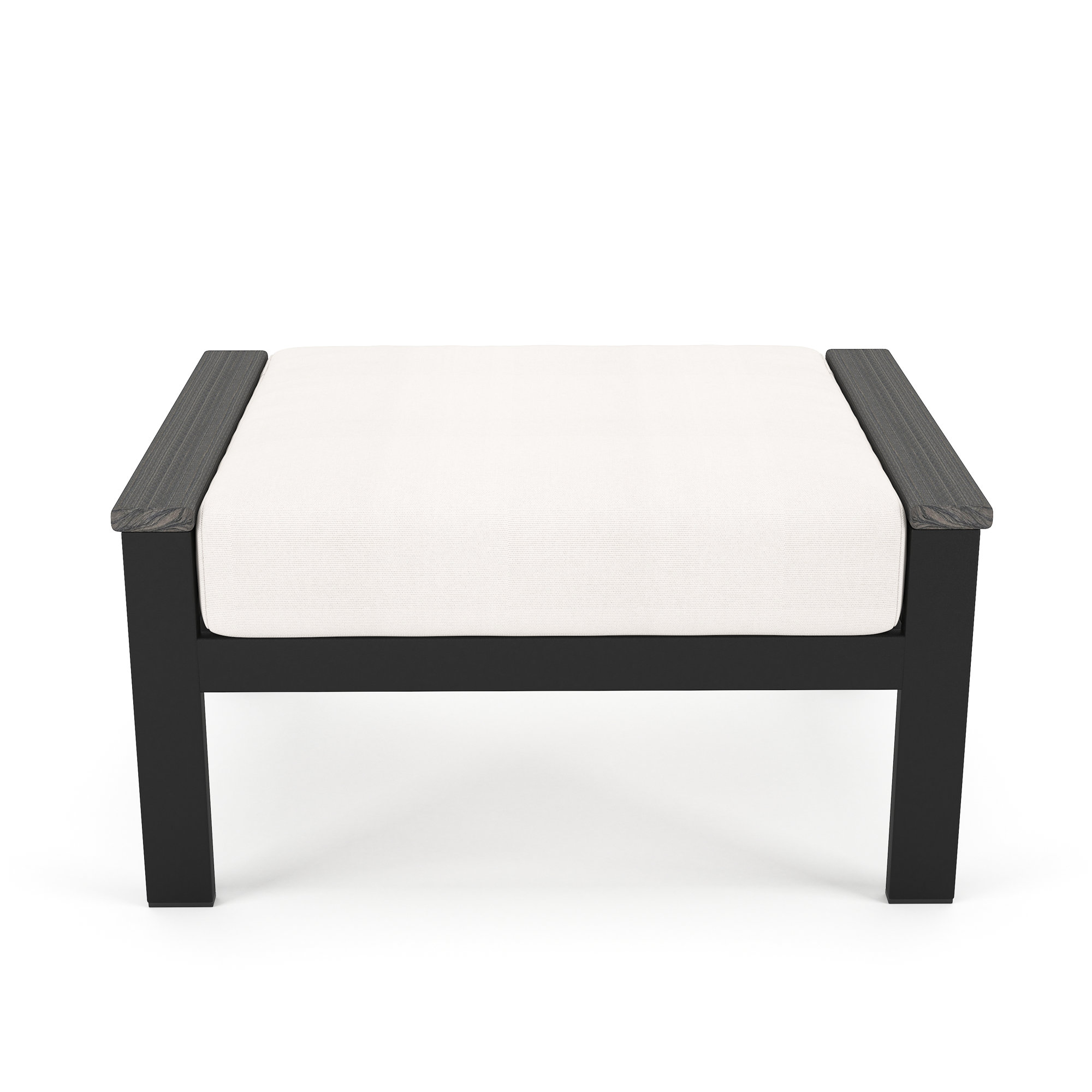 Townsend Outdoor Ottoman with Sunbrella Cushions, Sunbrella Canvas Natural