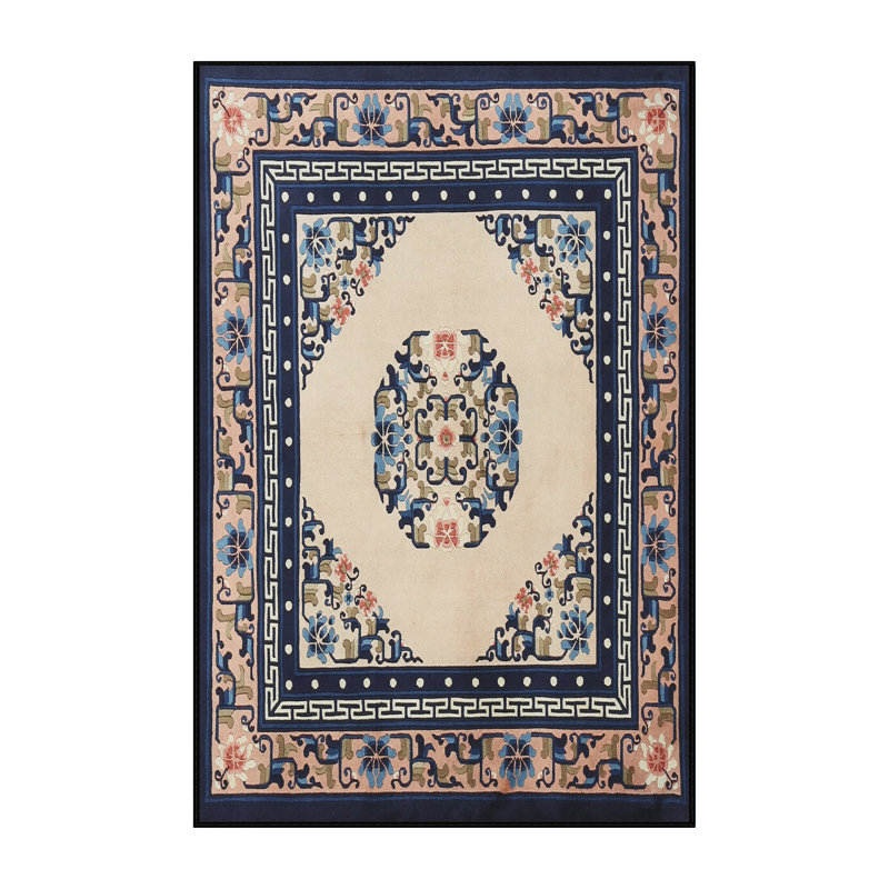 Tapis traditionnel bleu / beige Fuse, Rectangle 8 pi x 10 pi
