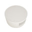 Table basse ronde de 31,5 po, table centrale moderne avec rangement, table basse à rayures verticales pour salon, chambre à coucher (blanc)-120575233