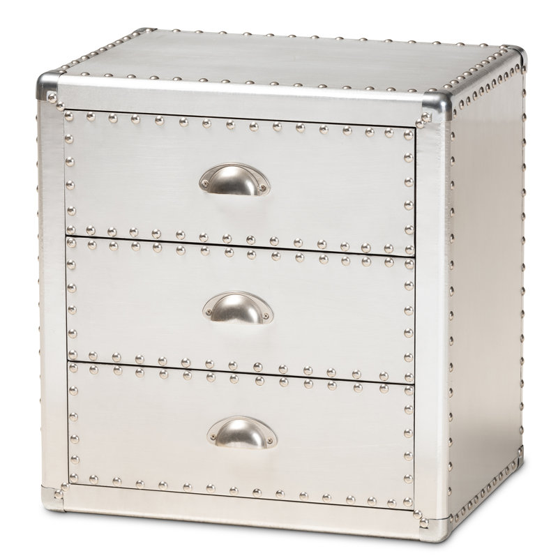 Bohrer 3 Drawer Bedside Table