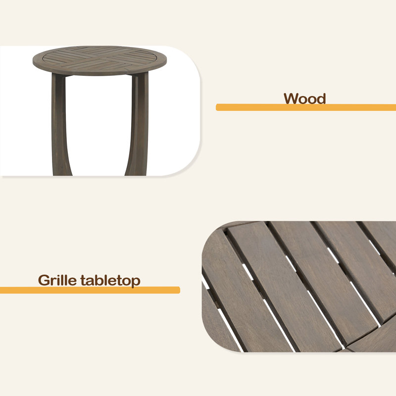 27.5'' CIRCULAR WOOD TABLE