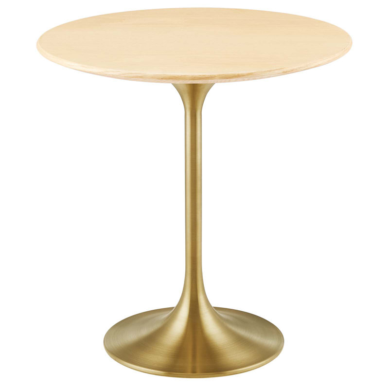 Modway Lippa Round Side Table, Natural, Gold