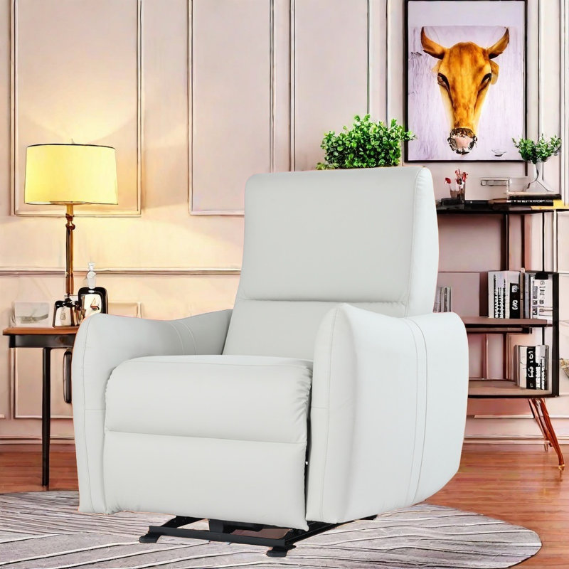 Pu Leather 270° Swivel Rocking Recliner Chair With 30° Rocking & 95-150° Reclining, Overstuffed Padding, For Living Room, Bedroom
