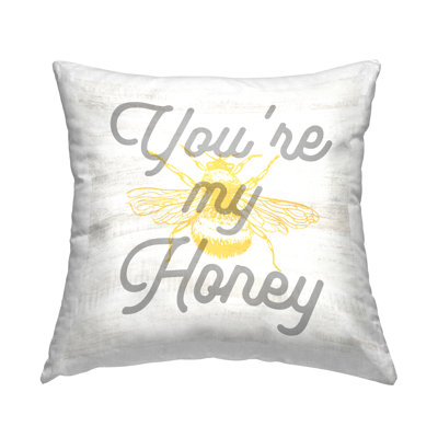 «You My My Honey Bumblebee», coussin décoratif imprimé par Lil 'Rue