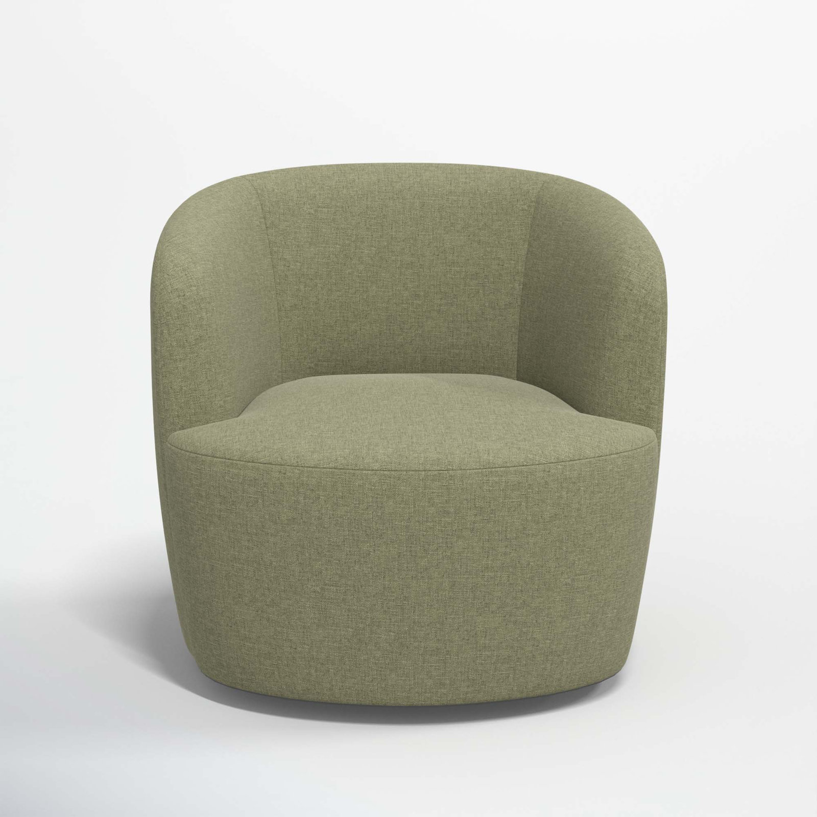 Mina Swivel Barrel Chair, Zuma Laurel Textured Linen