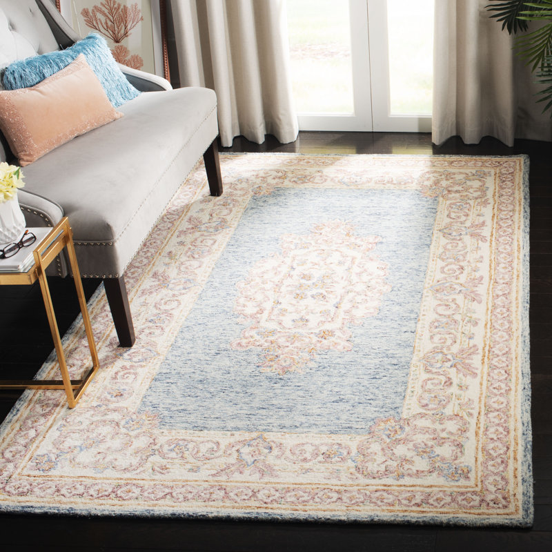 Tapis oriental en laine touffeté à la main Bryon, Rectangle 8 pi x 10 pi
