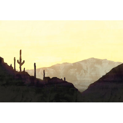 Paint Desert Silhouette - Wrapped Canvas Art Prints