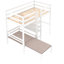 Lit mezzanine convertible avec bureau en L