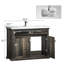 Ensemble de meuble-lavabo sur pied 36 po avec lavabo intégré en céramique, robinet et drain inclus, armoire en bois rustique