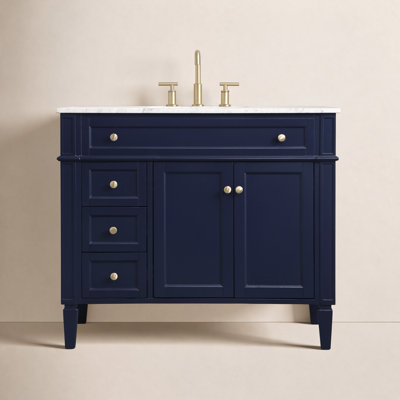 Rivers 40" Carrara Marble Single Bathroom Vanity