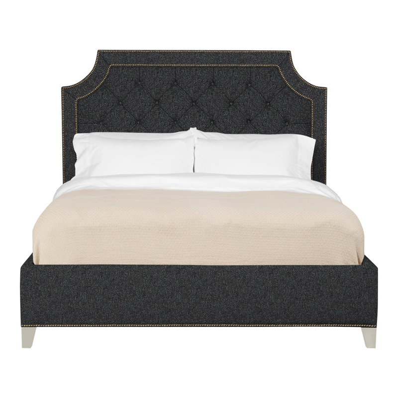 Audrey/Asher Queen Tufted Upholstered Low Profile Panel Bed, Ian Lagoon, Yes, Navajo