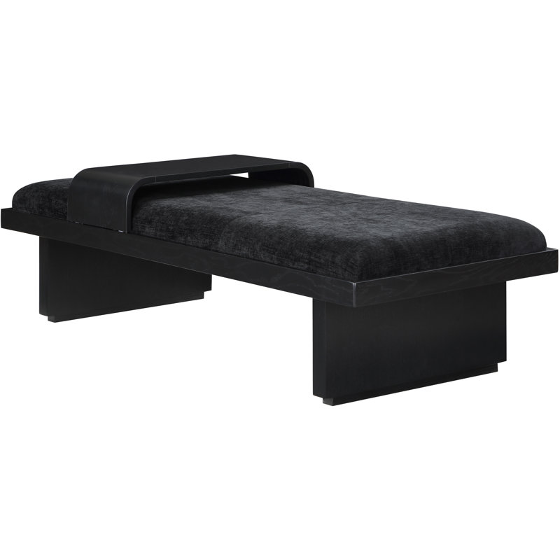 Arlington Bryaunna Chenille Fabric Upholstered Bench, Black Chenille Fabric / Black Finish