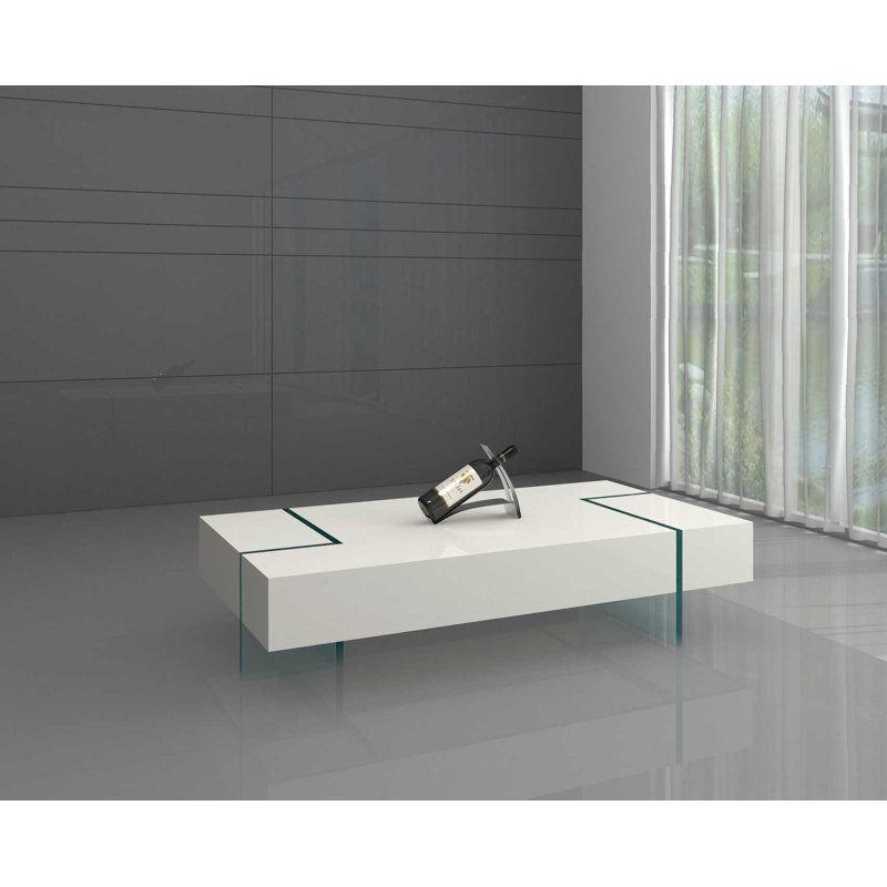 Oriska Single Coffee Table, White, 12" H x 53" L x 28" W