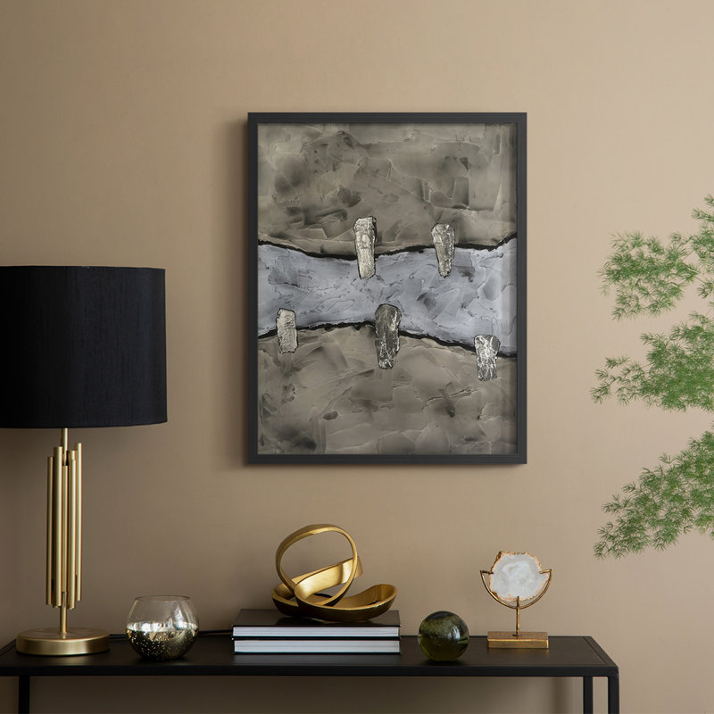 «Stonemasonry II», reproduction encadrée - bois massif, H 30 po x l 24 po, Noir