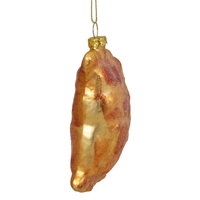 Ornement de Noël en verre scintillant Pierogi
