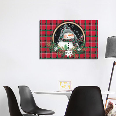 Snowflake Snowman Portrait - Wall Art Print - Wrapped Canvas