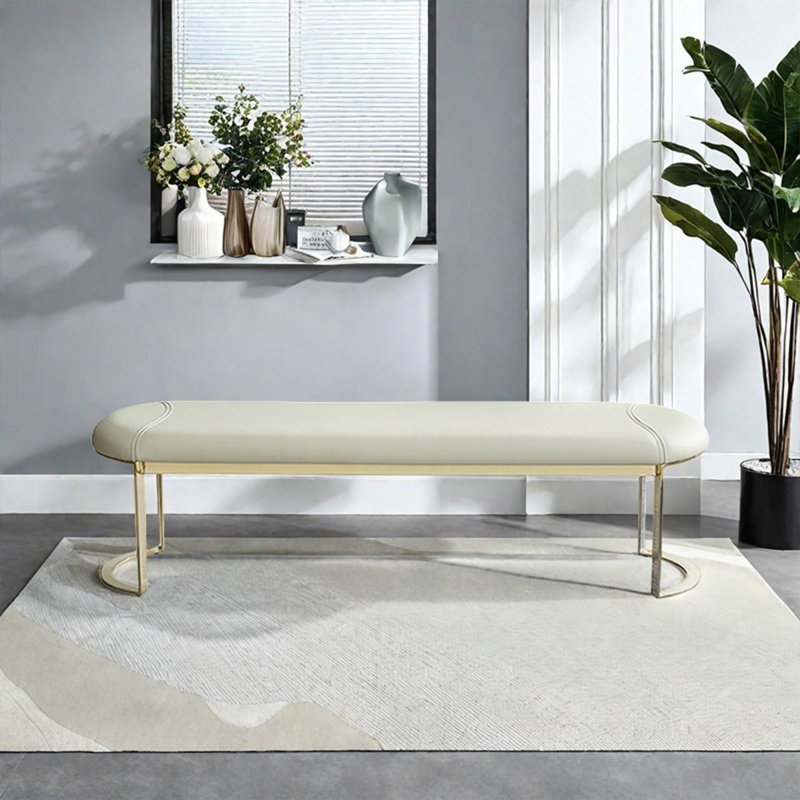Simple banc vestiaire rembourré confortable, H 17,72 po x l 62,99 po x P 15,75 po