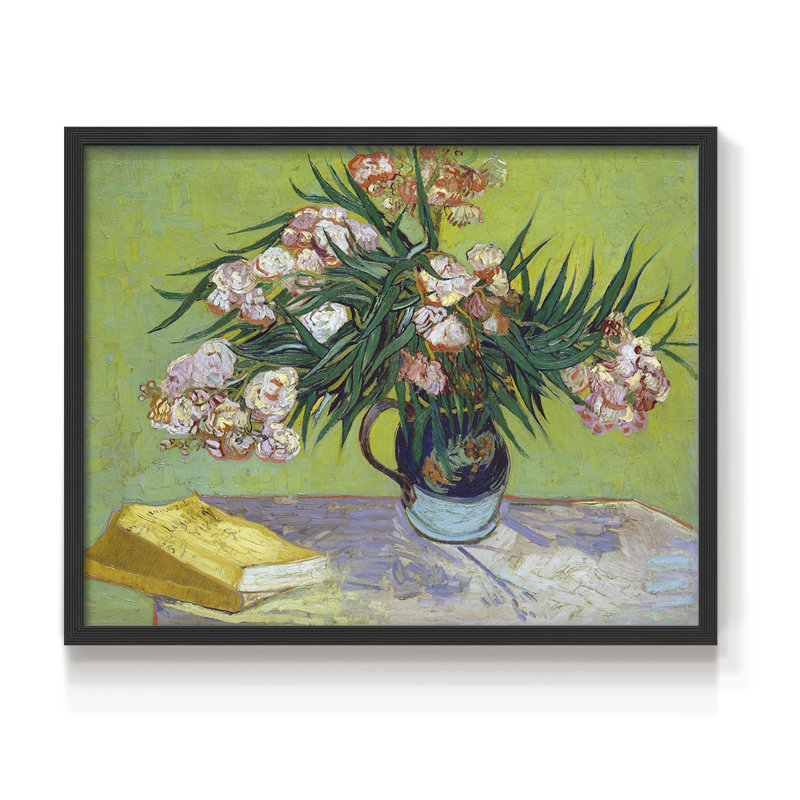 Oleanders -Framed Print - Restickable, 22" H x 28" W, Black