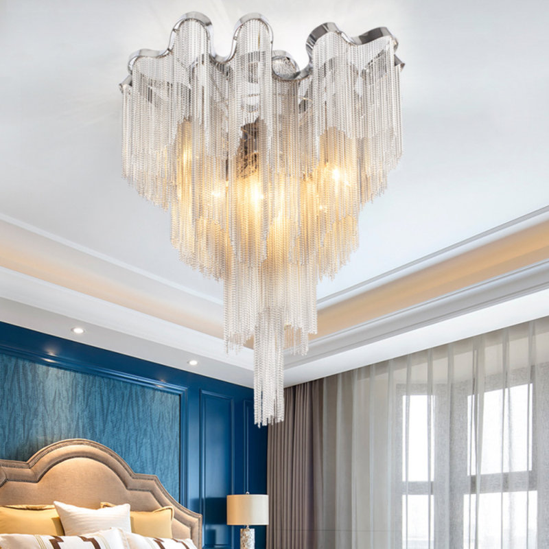 Lustre suspendu à pampille moderne 35 po Amalia, H 35,5 po x l 35,5 po x P 35,5 po