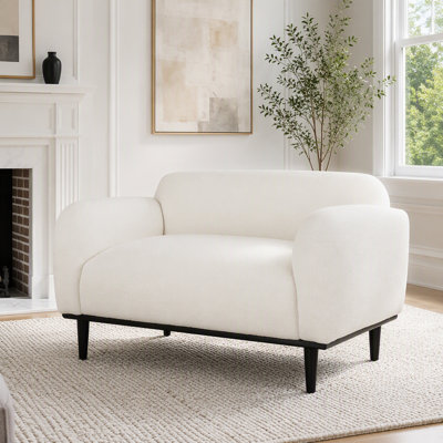 Bouclé Fabric Loveseat Sofa