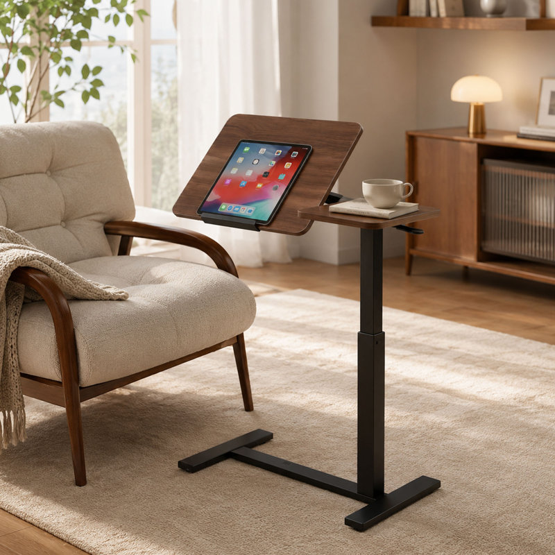 Adjustable Rolling Standing Desk with Flip Top and Wheels